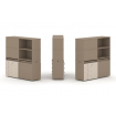 Estetica Набор №18. Тумба двойная+высокая надставка ES.NB.2V-18 Латте/Капучино 1500*410*1520