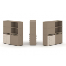 Estetica Набор №18. Тумба двойная+высокая надставка ES.NB.2V-18 Латте/Капучино 1500*410*1520