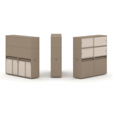 Estetica Набор №8. Тумба двойная+высокая надставка ES.NB.2V-8 Латте/Капучино 1500*410*1520