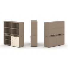 Estetica Набор №10. Тумба двойная+высокая надставка ES.NB.2V-10 Латте/Сатин 1500*410*1520