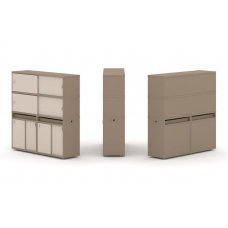 Estetica Набор №8. Тумба двойная+высокая надставка ES.NB.2V-8 Латте/Капучино 1500*410*1520