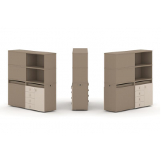 Estetica Набор №18. Тумба двойная+высокая надставка ES.NB.2V-18 Латте/Капучино 1500*410*1520