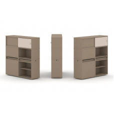 Estetica Набор №28. Тумба двойная+высокая надставка ES.NB.2V-28 Латте/Капучино 1500*410*1520