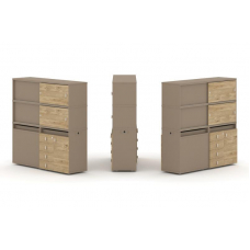 Estetica Набор №24. Тумба двойная+высокая надставка ES.NB.2V-24 Латте/Тиквуд Светлый 1500*410*1520