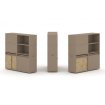 Estetica Набор №20. Тумба двойная+высокая надставка ES.NB.2V-20 Латте/Тиквуд Светлый 1500*410*1520