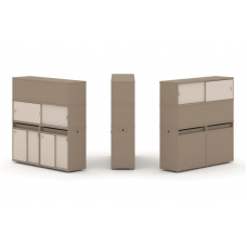 Estetica Набор №9. Тумба двойная+высокая надставка ES.NB.2V-9 Латте/Капучино 1500*410*1520