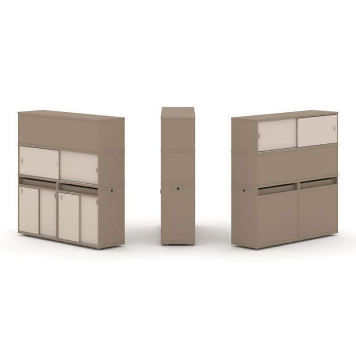 Estetica Набор №9. Тумба двойная+высокая надставка ES.NB.2V-9 Латте/Капучино 1500*410*1520