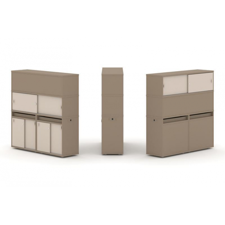 Estetica Набор №9. Тумба двойная+высокая надставка ES.NB.2V-9 Латте/Капучино 1500*410*1520