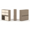 Estetica Набор №11. Тумба двойная+высокая надставка ES.NB.2V-11 Латте/Сатин 1500*410*1520