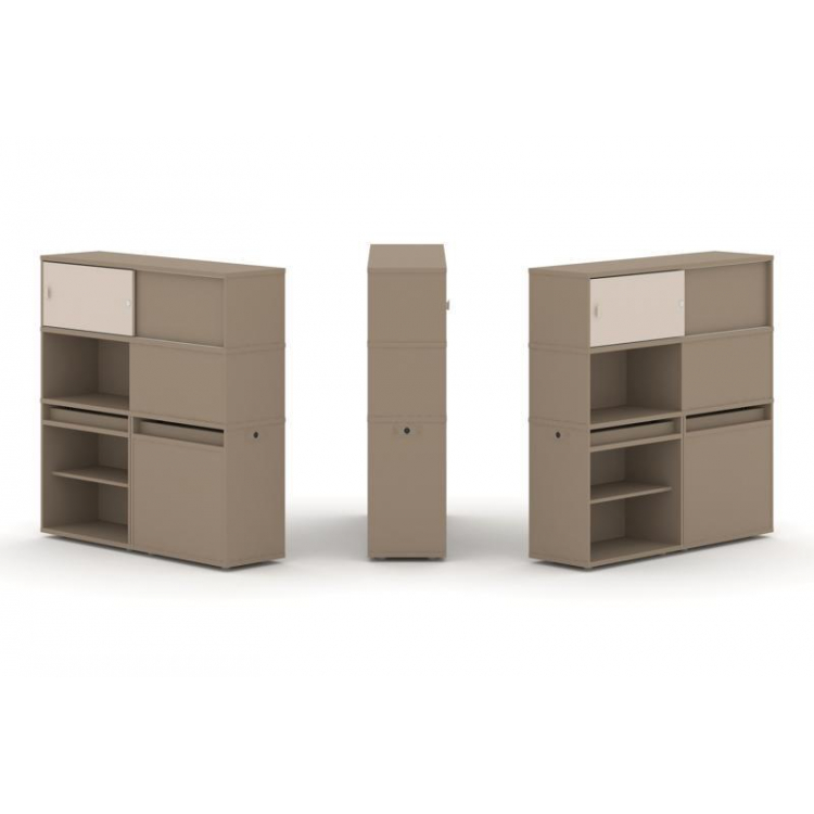 Estetica Набор №29. Тумба двойная+высокая надставка ES.NB.2V-29 Латте/Капучино 1500*410*1520