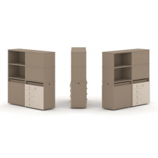 Estetica Набор №19. Тумба двойная+высокая надставка ES.NB.2V-19 Латте/Капучино 1500*410*1520