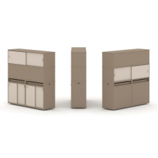 Estetica Набор №9. Тумба двойная+высокая надставка ES.NB.2V-9 Латте/Капучино 1500*410*1520