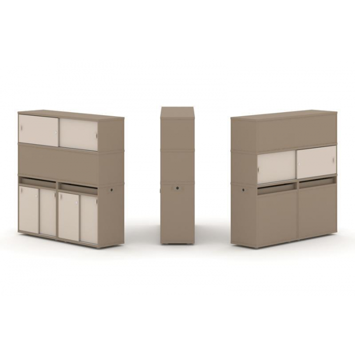 Estetica Набор №9. Тумба двойная+высокая надставка ES.NB.2V-9 Латте/Капучино 1500*410*1520