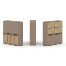Estetica Набор №8. Тумба двойная+высокая надставка ES.NB.2V-8 Латте/Тиквуд Светлый 1500*410*1520