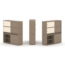 Estetica Набор №23. Тумба двойная+высокая надставка ES.NB.2V-23 Латте/Сатин 1500*410*1520
