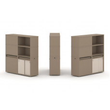 Estetica Набор №20. Тумба двойная+высокая надставка ES.NB.2V-20 Латте/Капучино 1500*410*1520