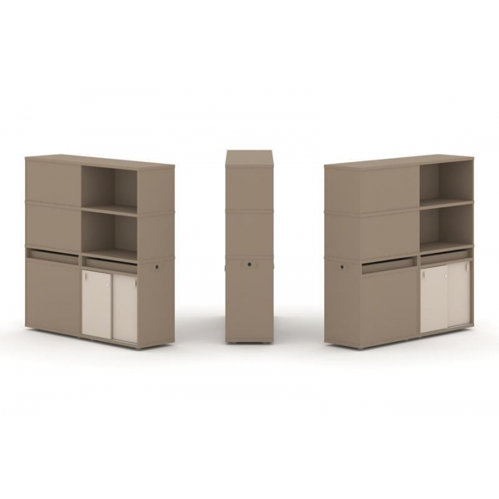 Estetica Набор №20. Тумба двойная+высокая надставка ES.NB.2V-20 Латте/Капучино 1500*410*1520