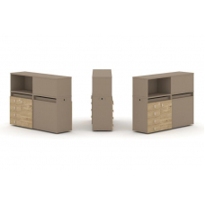 Estetica Набор №16. Тумба двойная+низкая надставка ES.NB.2N-16 Латте/Тиквуд Светлый 1500*410*1135