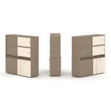 Estetica Набор №24. Тумба двойная+высокая надставка ES.NB.2V-24 Латте/Сатин 1500*410*1520