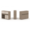Estetica Набор №10. Тумба двойная+низкая надставка ES.NB.2N-10 Латте/Капучино 1500*410*1135