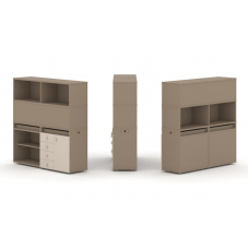 Estetica Набор №10. Тумба двойная+высокая надставка ES.NB.2V-10 Латте/Капучино 1500*410*1520