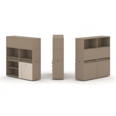 Estetica Набор №10. Тумба двойная+высокая надставка ES.NB.2V-10 Латте/Капучино 1500*410*1520
