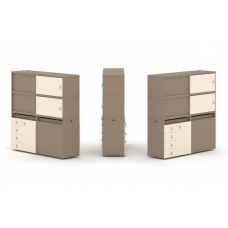 Estetica Набор №24. Тумба двойная+высокая надставка ES.NB.2V-24 Латте/Сатин 1500*410*1520