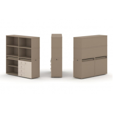 Estetica Набор №10. Тумба двойная+высокая надставка ES.NB.2V-10 Латте/Капучино 1500*410*1520