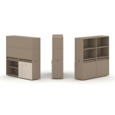 Estetica Набор №10. Тумба двойная+высокая надставка ES.NB.2V-10 Латте/Капучино 1500*410*1520