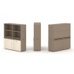 Estetica Набор №4. Тумба двойная+высокая надставка ES.NB.2V-4 Латте/Сатин 1500*410*1520