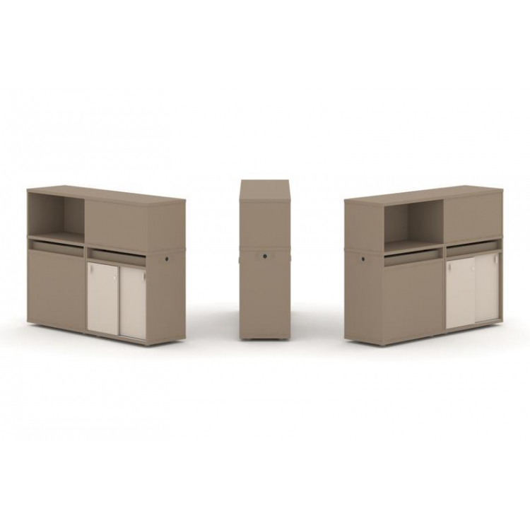 Estetica Набор №20. Тумба двойная+низкая надставка ES.NB.2N-20 Латте/Капучино 1500*410*1135