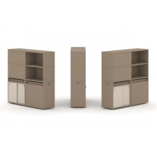 Estetica Набор №20. Тумба двойная+высокая надставка ES.NB.2V-20 Латте/Капучино 1500*410*1520