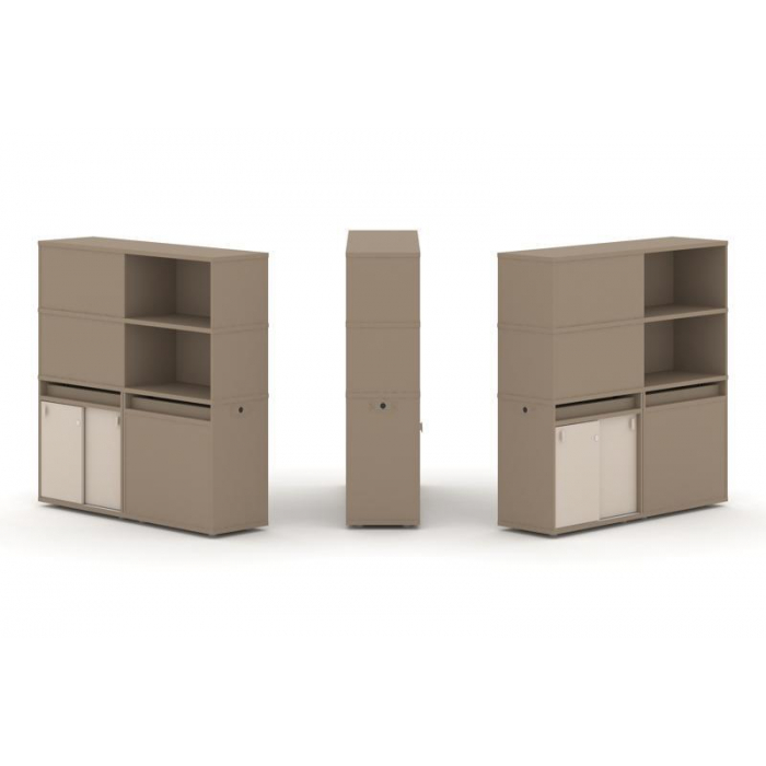 Estetica Набор №20. Тумба двойная+высокая надставка ES.NB.2V-20 Латте/Капучино 1500*410*1520