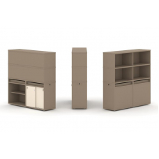 Estetica Набор №13. Тумба двойная+высокая надставка ES.NB.2V-13 Латте/Сатин 1500*410*1520