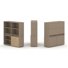 Estetica Набор №10. Тумба двойная+высокая надставка ES.NB.2V-10 Латте/Тиквуд Светлый 1500*410*1520