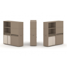 Estetica Набор №21. Тумба двойная+высокая надставка ES.NB.2V-21 Латте/Капучино 1500*410*1520