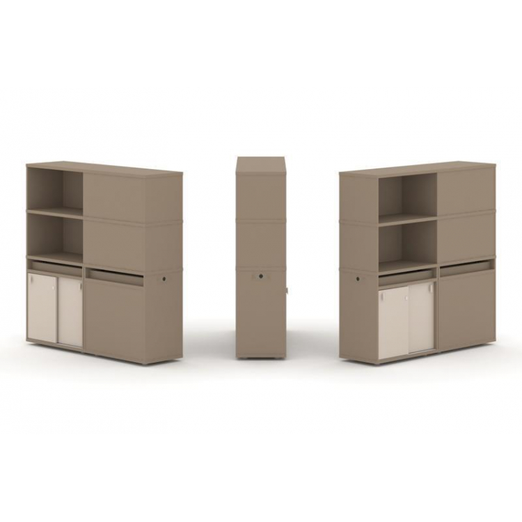 Estetica Набор №21. Тумба двойная+высокая надставка ES.NB.2V-21 Латте/Капучино 1500*410*1520