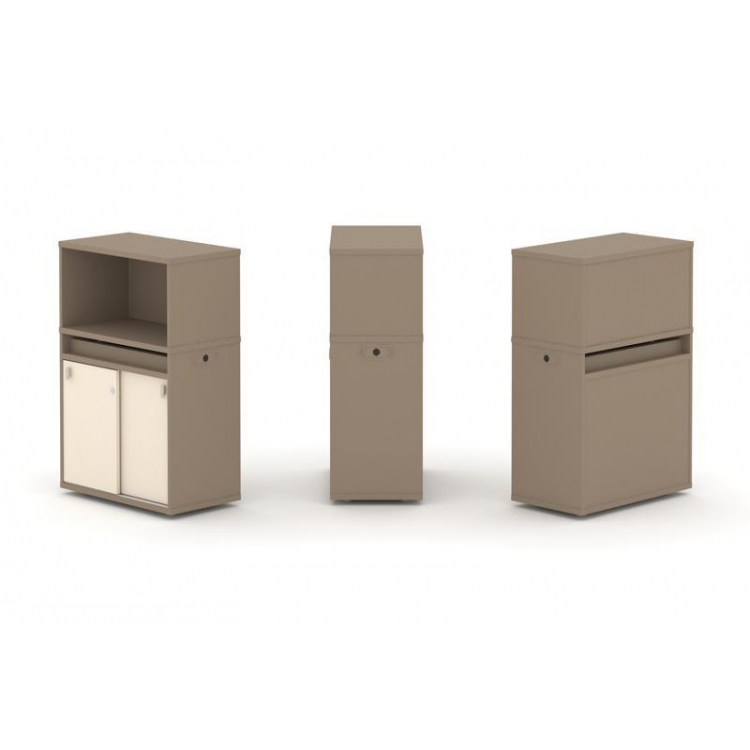 Estetica Набор №3. Тумба одиночная+низкая надставка ES.NB.1N-3 Латте/Сатин 750*410*1135