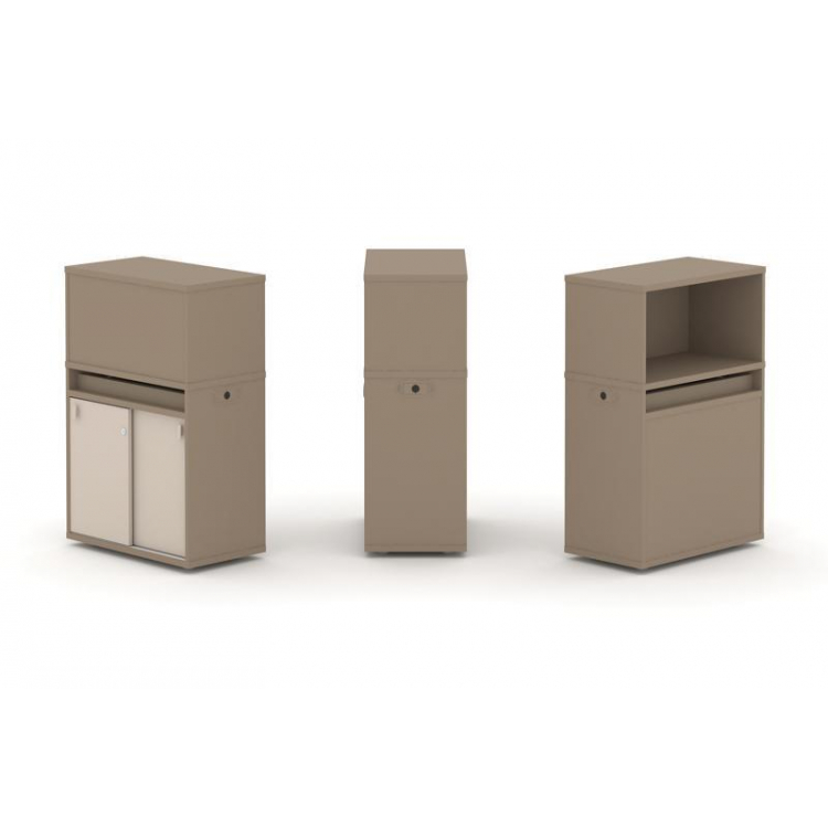 Estetica Набор №3. Тумба одиночная+низкая надставка ES.NB.1N-3 Латте/Капучино 750*410*1135