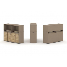 Estetica Набор №5. Тумба двойная+низкая надставка ES.NB.2N-5 Латте/Тиквуд Светлый 1500*410*1135