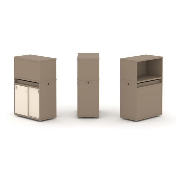 Estetica Набор №3. Тумба одиночная+низкая надставка ES.NB.1N-3 Латте/Сатин 750*410*1135