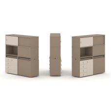 Estetica Набор №31. Тумба двойная+высокая надставка ES.NB.2V-31 Латте/Капучино 1500*410*1520