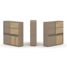 Estetica Набор №26. Тумба двойная+высокая надставка ES.NB.2V-26 Латте/Тиквуд Светлый 1500*410*1520