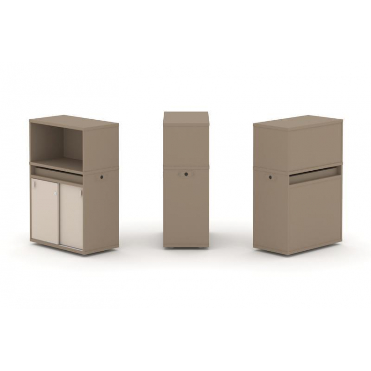 Estetica Набор №3. Тумба одиночная+низкая надставка ES.NB.1N-3 Латте/Капучино 750*410*1135