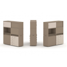 Estetica Набор №31. Тумба двойная+высокая надставка ES.NB.2V-31 Латте/Капучино 1500*410*1520