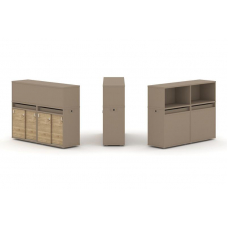 Estetica Набор №5. Тумба двойная+низкая надставка ES.NB.2N-5 Латте/Тиквуд Светлый 1500*410*1135