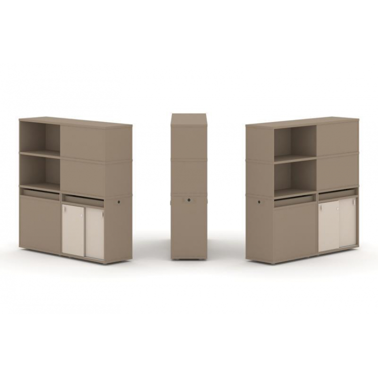 Estetica Набор №21. Тумба двойная+высокая надставка ES.NB.2V-21 Латте/Капучино 1500*410*1520