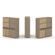 Estetica Набор №27. Тумба двойная+высокая надставка ES.NB.2V-27 Латте/Тиквуд Светлый 1500*410*1520