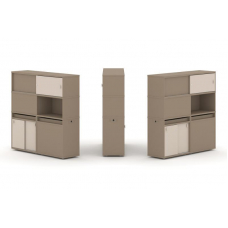 Estetica Набор №32. Тумба двойная+высокая надставка ES.NB.2V-32 Латте/Капучино 1500*410*1520