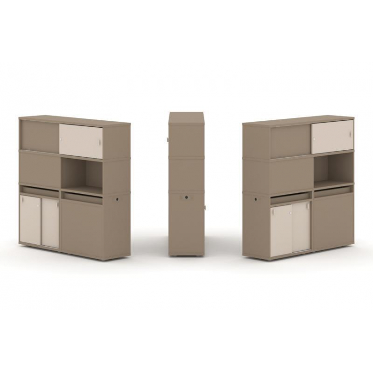 Estetica Набор №32. Тумба двойная+высокая надставка ES.NB.2V-32 Латте/Капучино 1500*410*1520